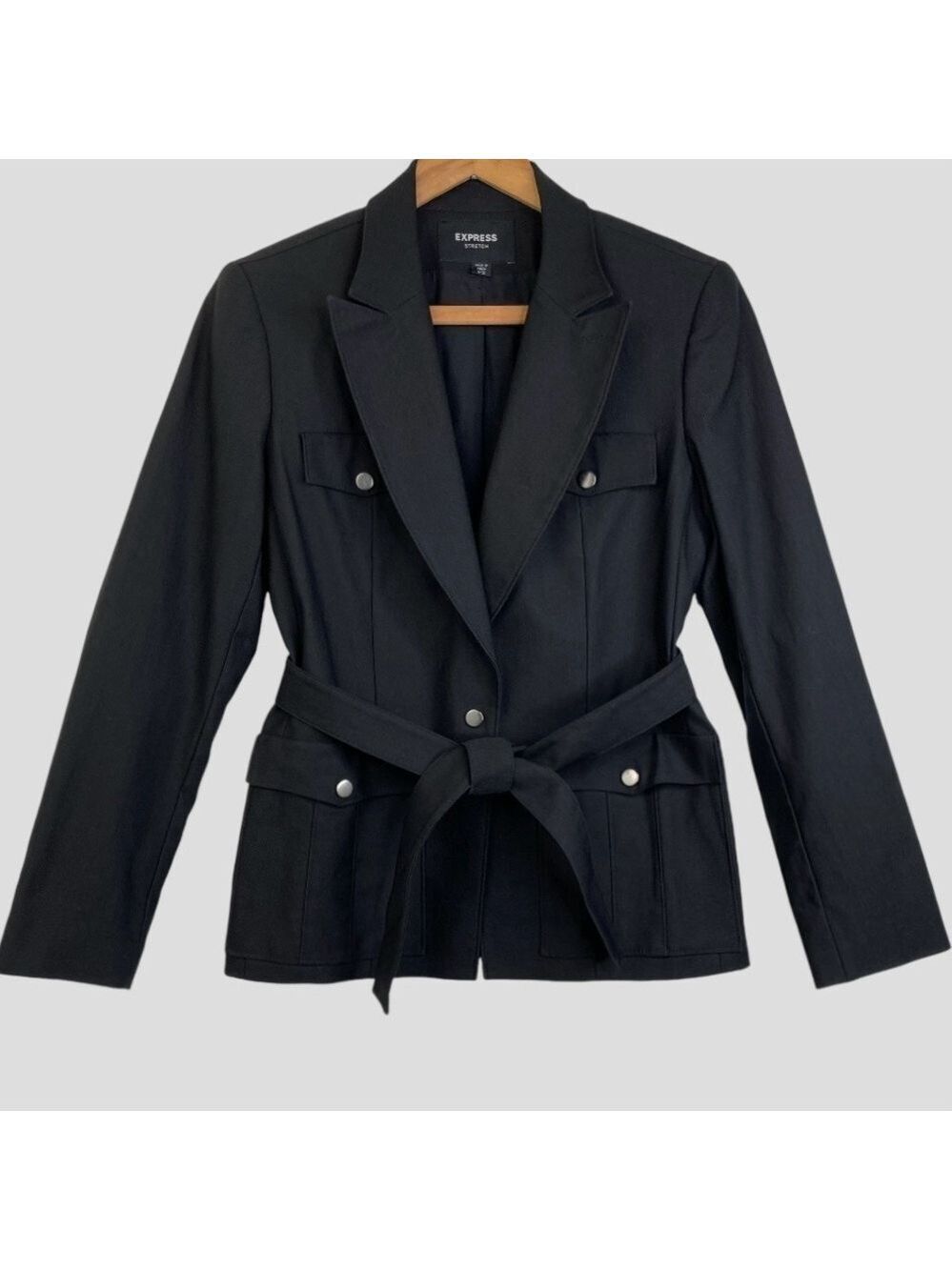 Vintage Express Women’s Military Style Utility Blazer Jacket Power Dressing Sz.S